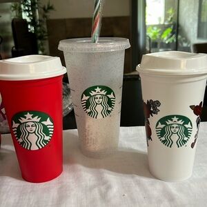 Starbucks Set of 3 Reuseable cups - 2 Hot and 1 cold